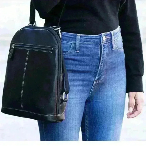 JACK GEORGES VOYAGER SMALL CONVERTIBLE BACKPACK CROSSBODY BUFFALO LEATHER - Picture 4 of 13